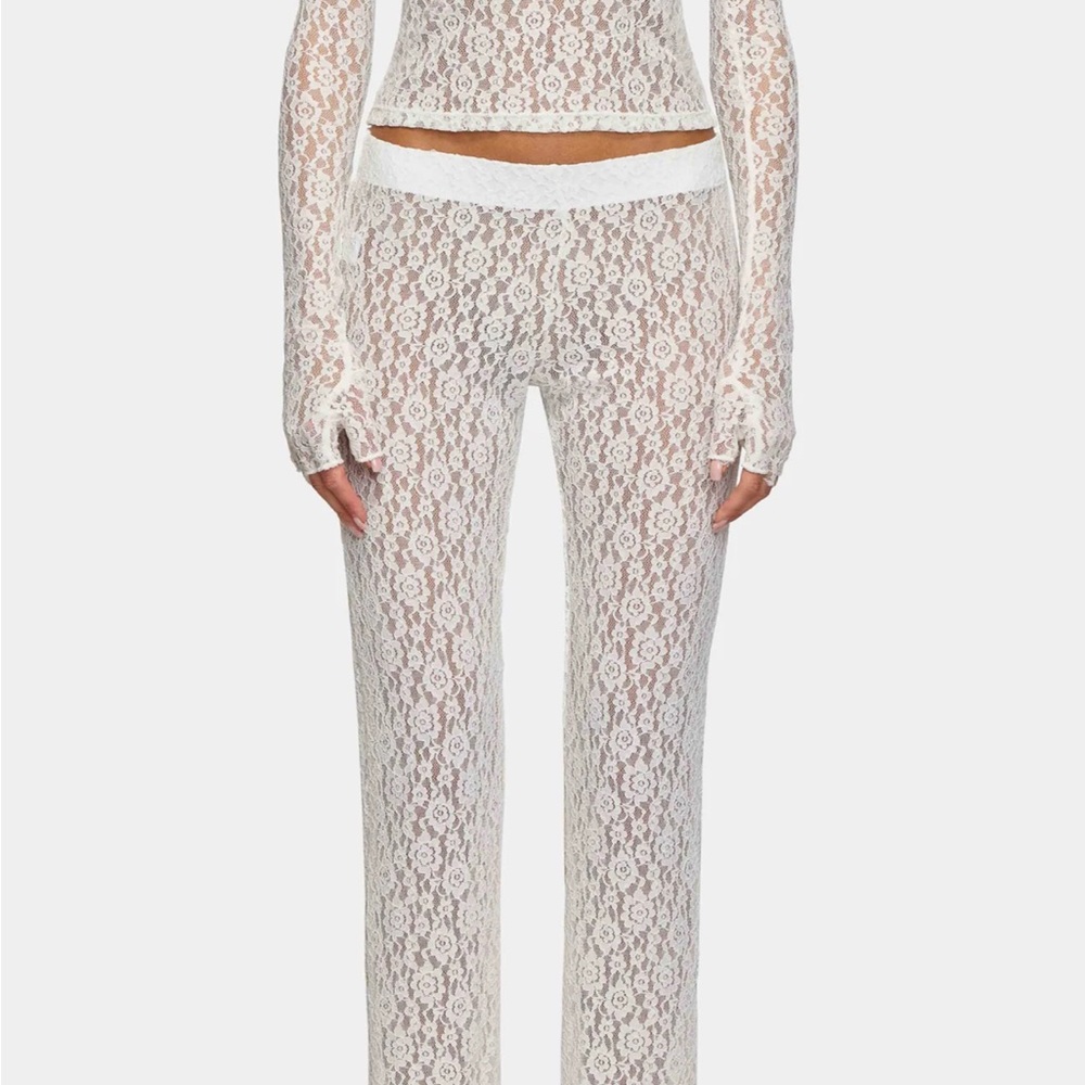 EB Denim Leggings - Off White Lace - Picture 2 of 4